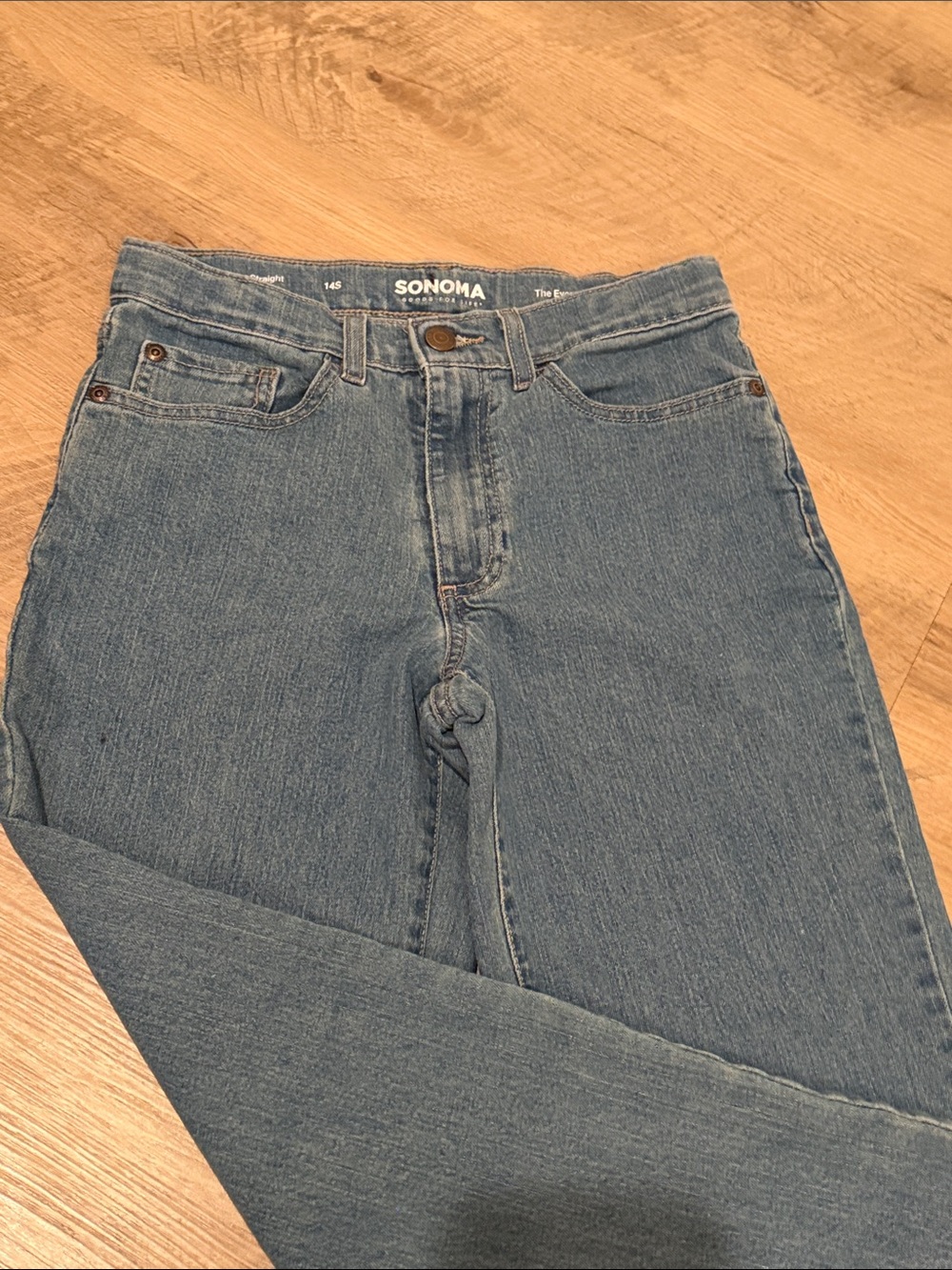 Sonoma High-Rise Straight Leg Jeans in Medium Blue